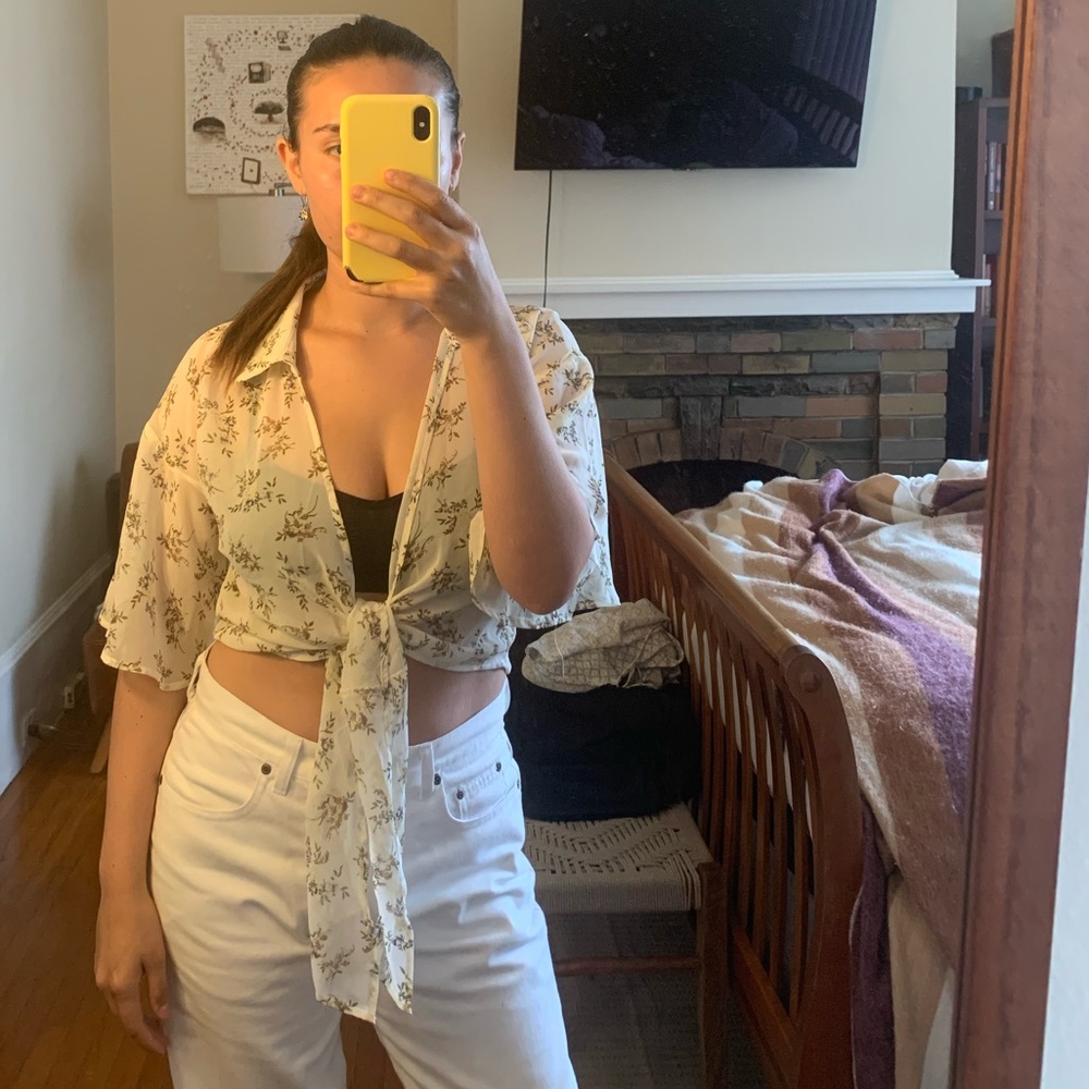 Sheer floral top